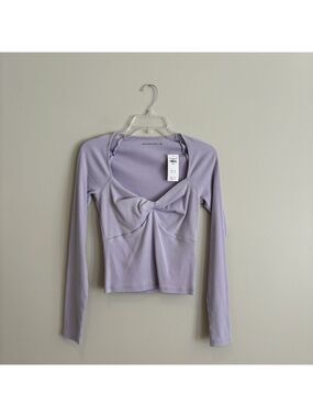 Abercrombie & Fitch Long Sleeve Light Purple Twist Top Size S NWT